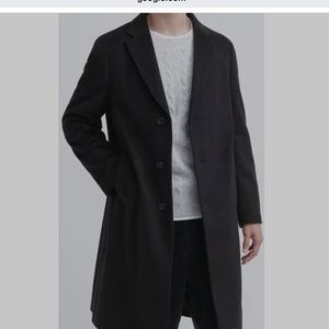 Men’s wool cashmere chesterfield coat black